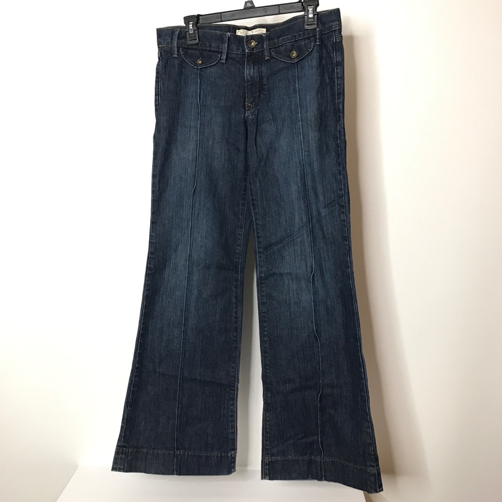 Old Navy Wide Leg Trouser Jeans Size 10 Dark Wash